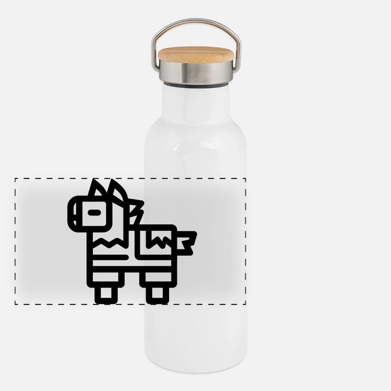 Gourde isotherme avec bouchon en bambou