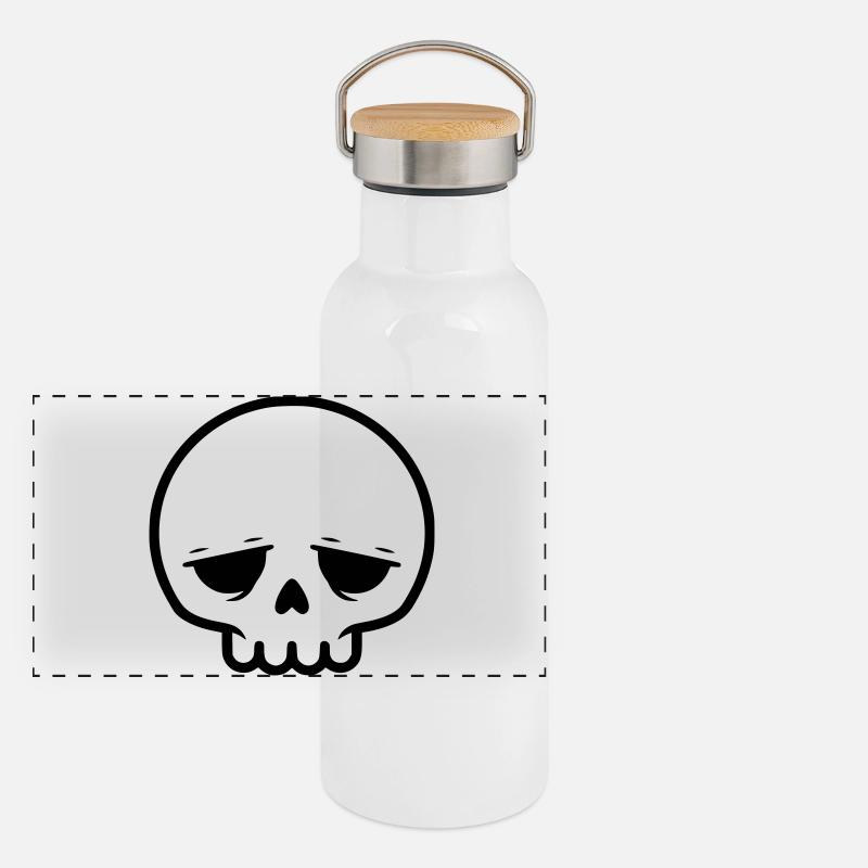 Crâne triste | Emo & Goth Design Gourde isotherme avec bouchon en bambou