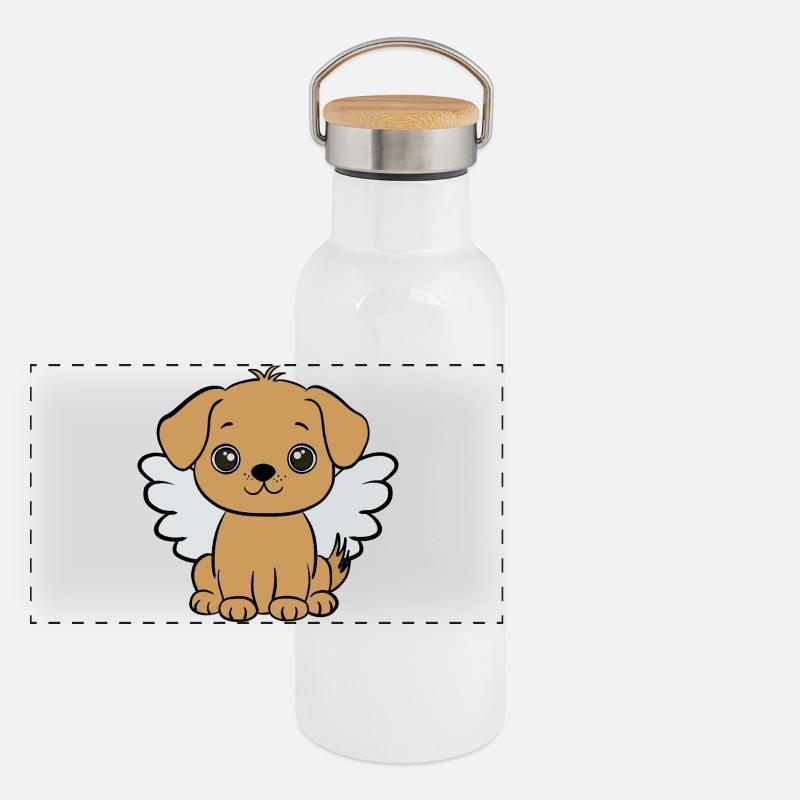 Dog with wings Panoramic Thermal Bottle with Bamboo Lid