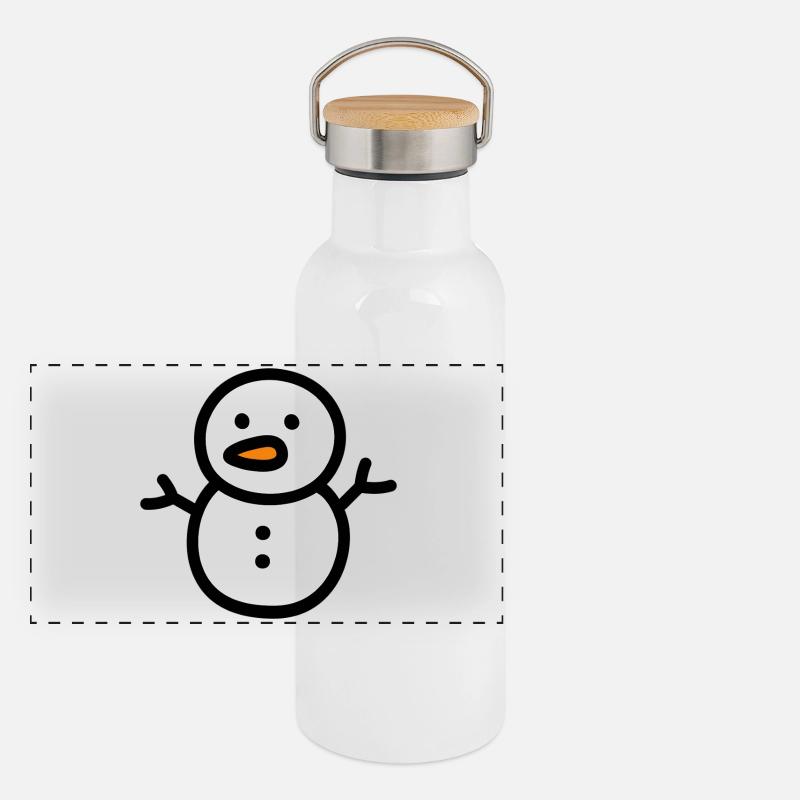 Snowman Panoramic Thermal Bottle with Bamboo Lid