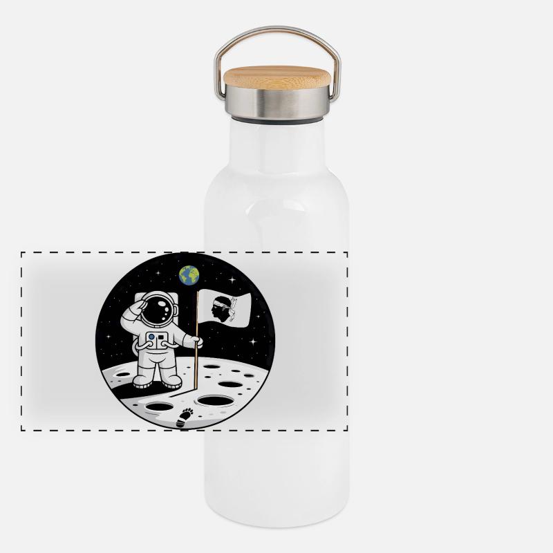 Norman Astronaut Normandy Pride Space Humor Panoramic Thermal Bottle with Bamboo Lid