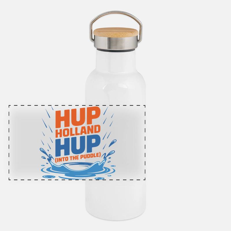 Hup Holland Hup Éclaboussure de flaque Gourde isotherme avec bouchon en bambou
