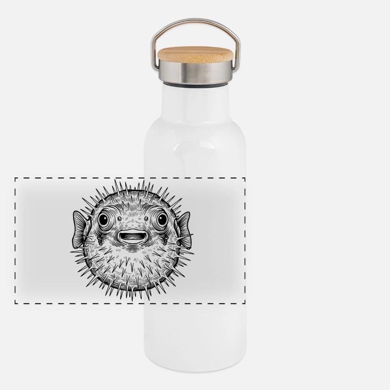 Poisson-globe Gourde isotherme avec bouchon en bambou