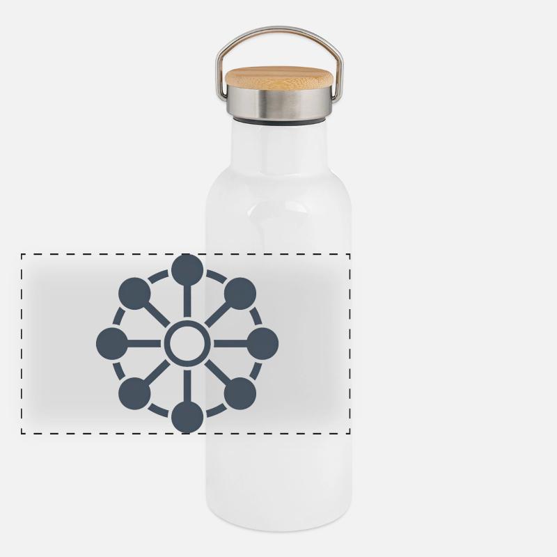 Central network star - Panoramic Thermal Bottle with Bamboo Lid - white