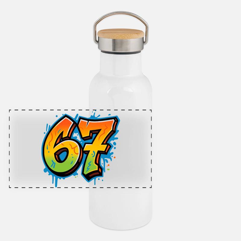 Six Seven Graffity Panoramic Thermal Bottle with Bamboo Lid