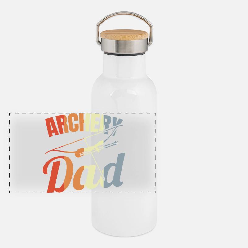 Bogenschütze Vater Panorama Thermosflasche mit Bambusdeckel