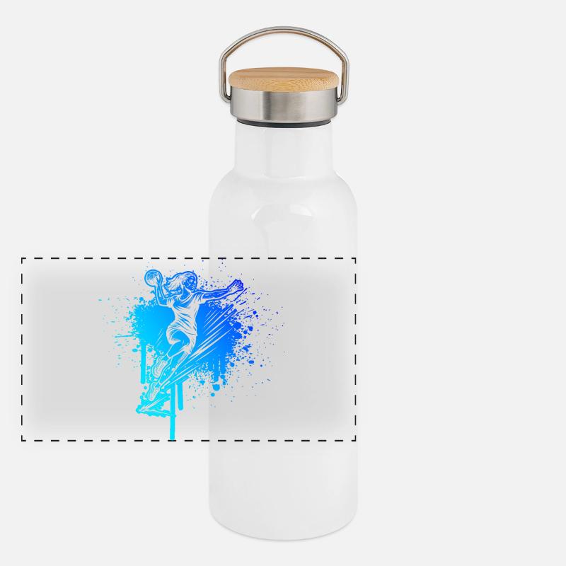 Handball pure focus for women - Panoramic Thermal Bottle with Bamboo Lid - white