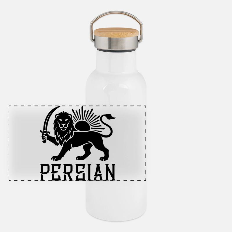 Persischer Löwe Persien Iran Panorama Thermosflasche mit Bambusdeckel