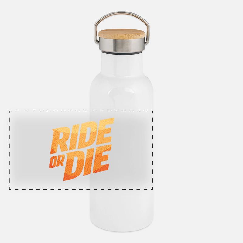 RIDE OR DIE – Aventure sur l’asphalte Gourde isotherme avec bouchon en bambou