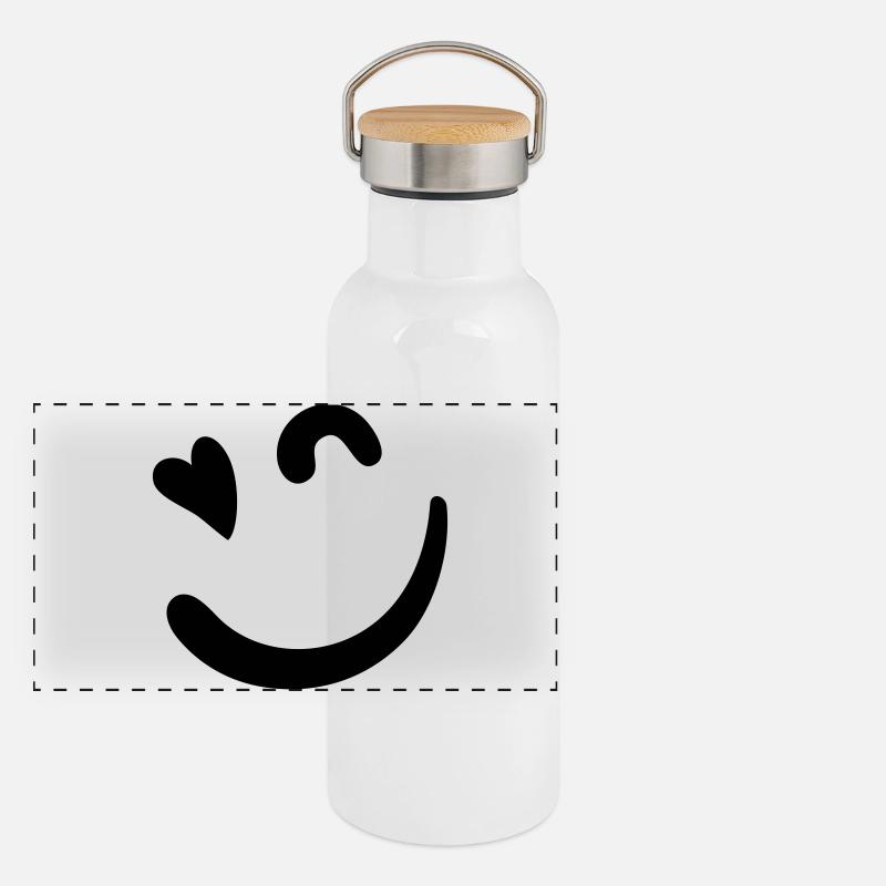 Logo Beacon – Rose néon Gourde isotherme avec bouchon en bambou