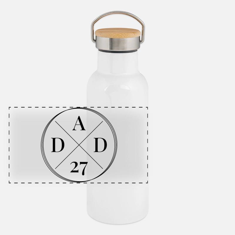 Papa 2027 - Dad 27 Panorama Thermosflasche mit Bambusdeckel