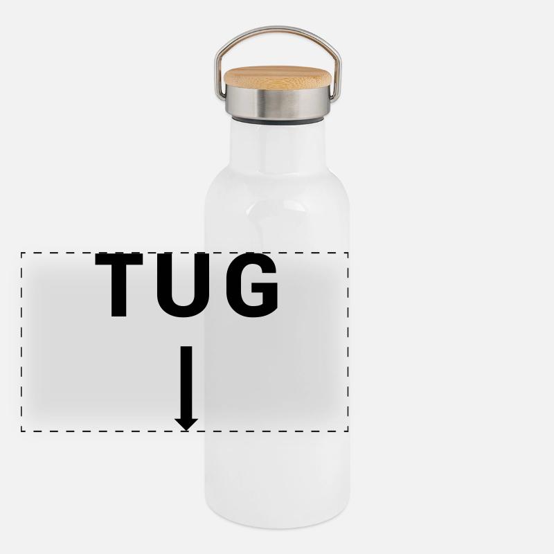 TUG Tugboat - Seafaring Sailing Ship Captain Panoramic Thermal Bottle with Bamboo Lid