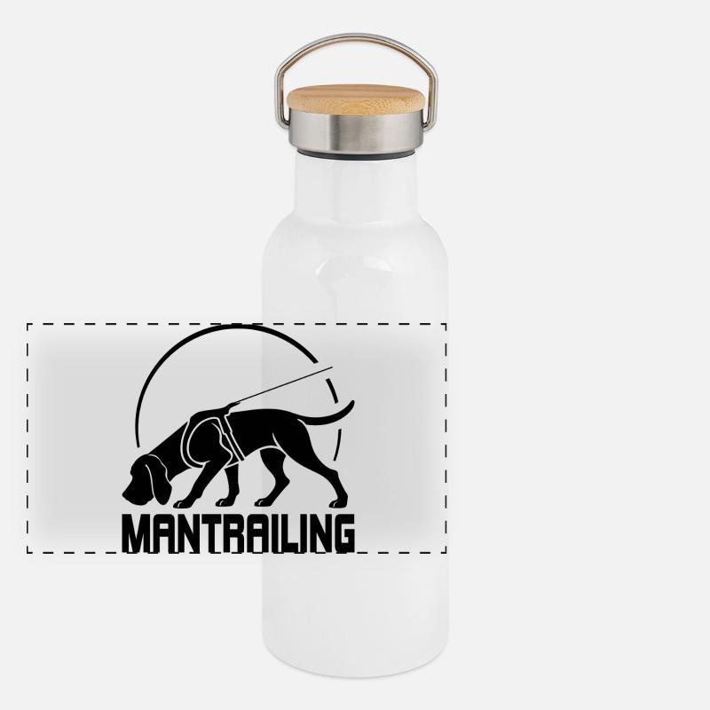 Bloodhound Mantrailing Hundesport Hunde Wilsigns Panorama Thermosflasche mit Bambusdeckel