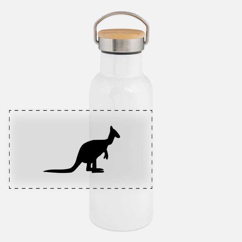 Känguruh Panorama Thermosflasche mit Bambusdeckel
