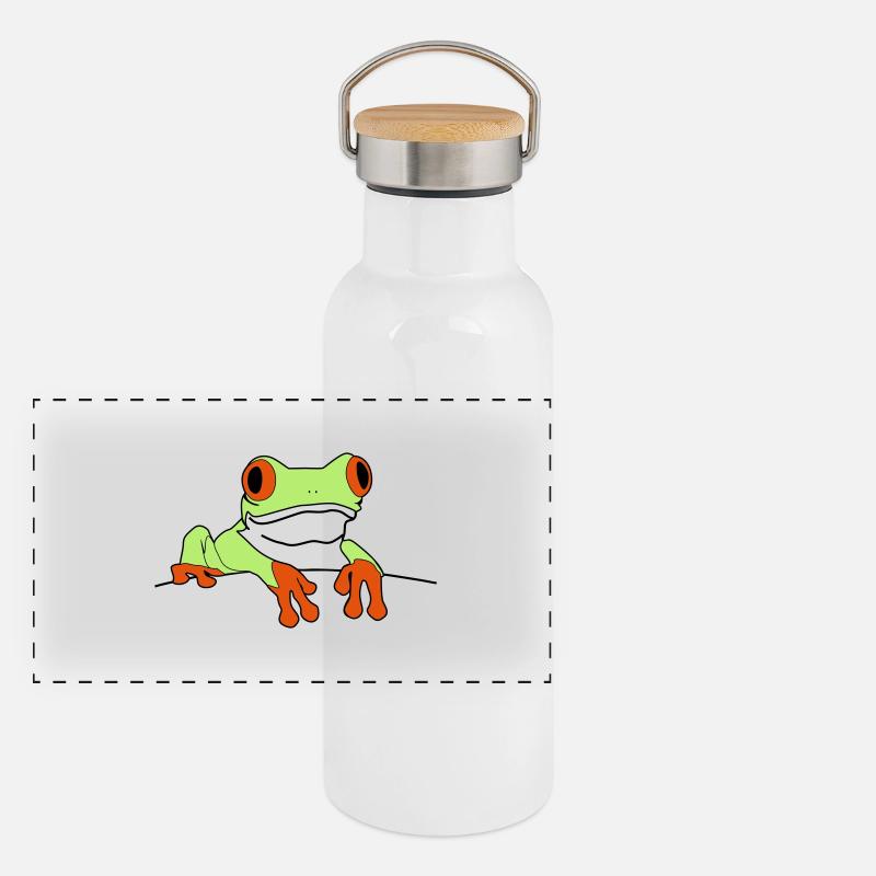 frosch Panorama Thermosflasche mit Bambusdeckel