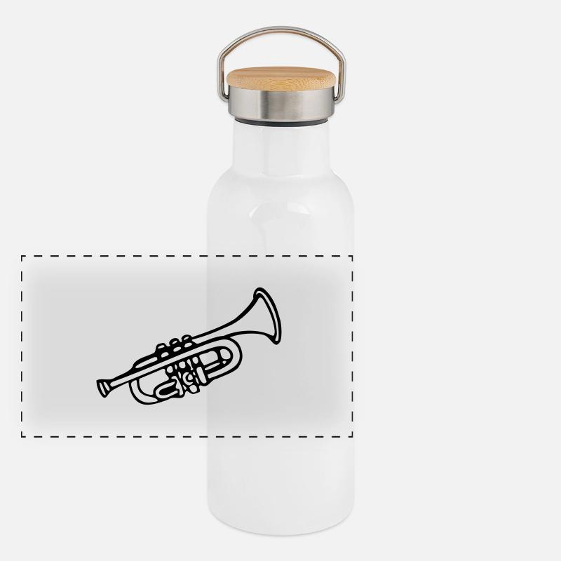 Trompete Panorama Thermosflasche mit Bambusdeckel