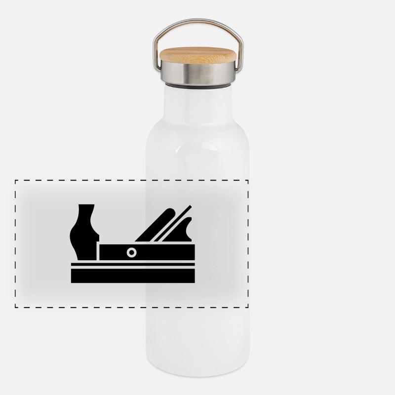 Plane - Panoramic Thermal Bottle with Bamboo Lid - white