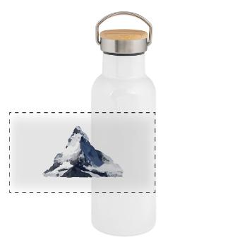 Matterhorn - Panorama Thermosflasche mit Bambusdeckel - Weiß - Vorne