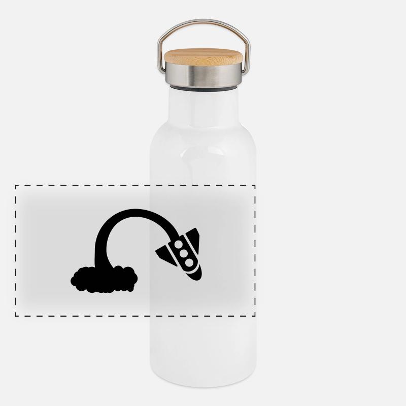 Rakete fail Panorama Thermosflasche mit Bambusdeckel