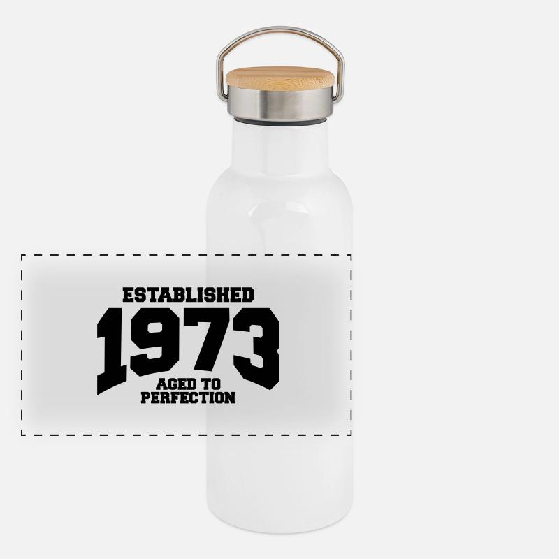aged to perfection established 1973 (fr) Gourde isotherme avec bouchon en bambou
