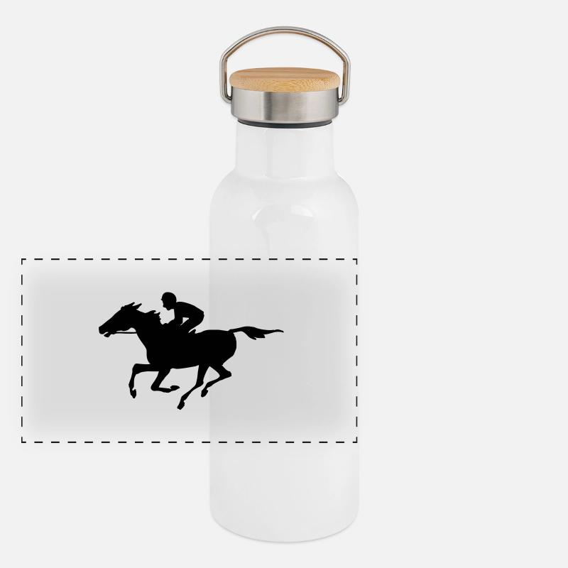 Cheval de course Gourde isotherme avec bouchon en bambou