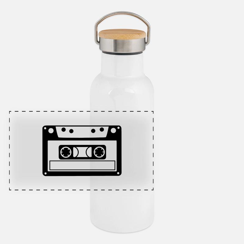 musikkassette Panorama Thermosflasche mit Bambusdeckel