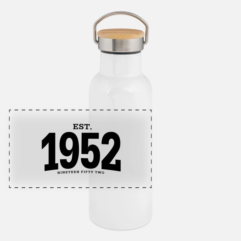 HNE. 1952 Nineteen Fifty Two Gourde isotherme avec bouchon en bambou