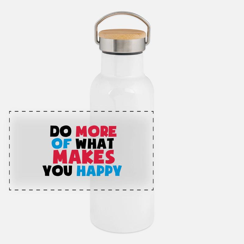 makes_you_happy Gourde isotherme avec bouchon en bambou