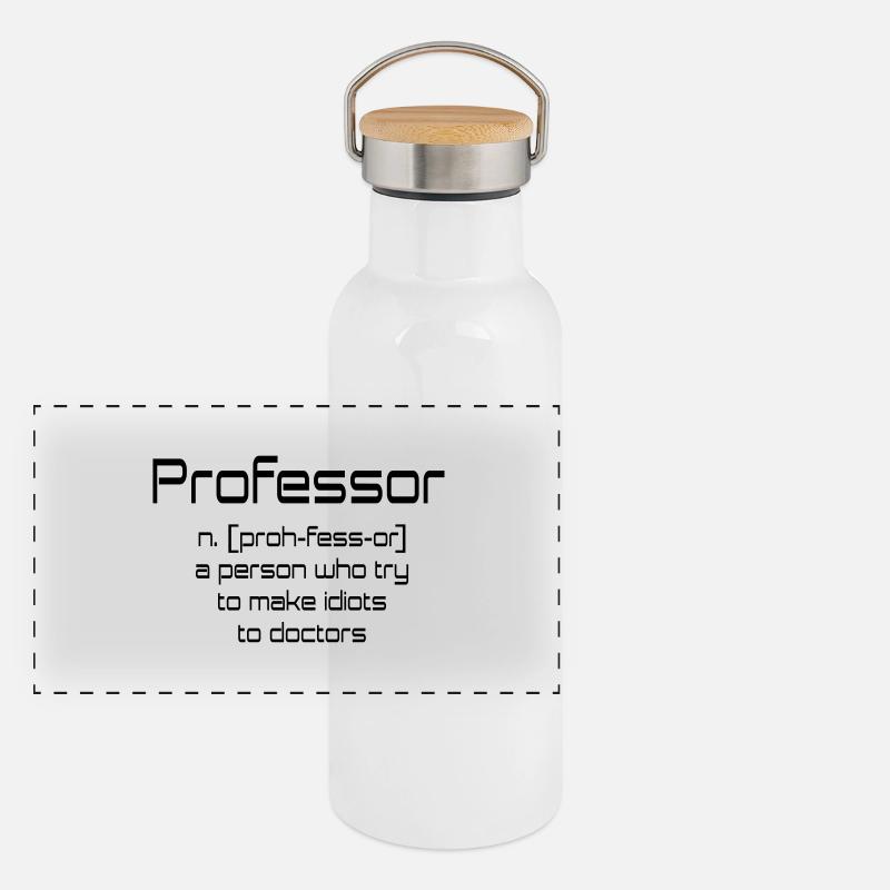 professeur Gourde isotherme avec bouchon en bambou
