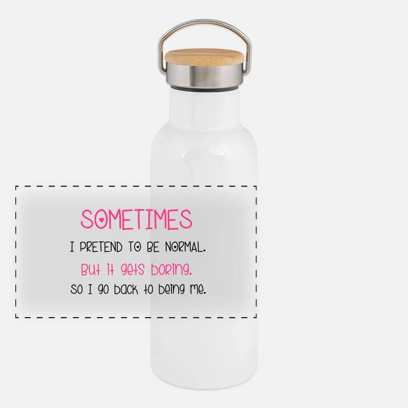 Pretend To Be Normal Gourde isotherme avec bouchon en bambou