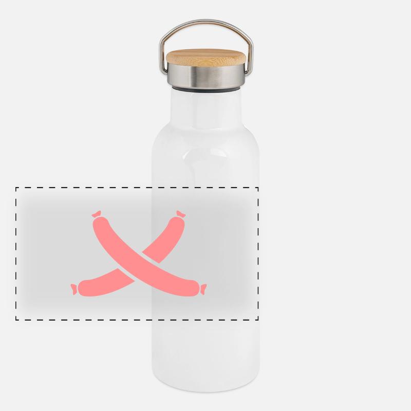 Wurst Panorama Thermosflasche mit Bambusdeckel
