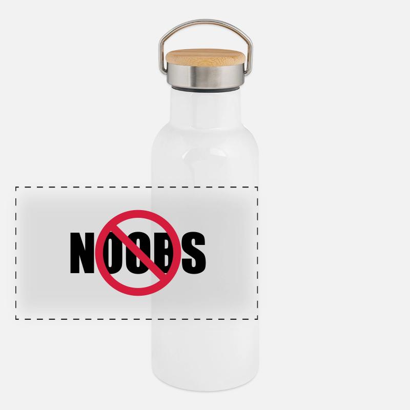 Aucun signe de noobs interdit Gourde isotherme avec bouchon en bambou