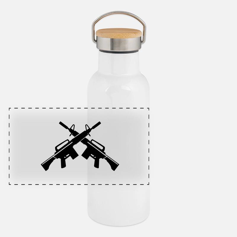 waffen_01 Panorama Thermosflasche mit Bambusdeckel
