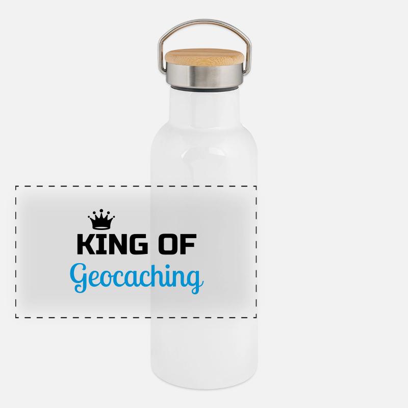 Geocaching / Geocacher / Compass / GPS Panoramic Thermal Bottle with Bamboo Lid
