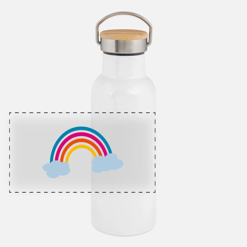REGENBOGEN Panorama Thermosflasche mit Bambusdeckel