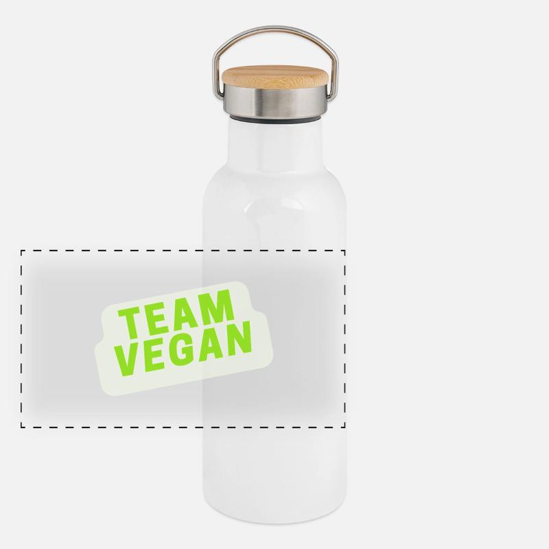 Équipe Végétalien Végétalien Végétarien Gourde isotherme avec bouchon en bambou