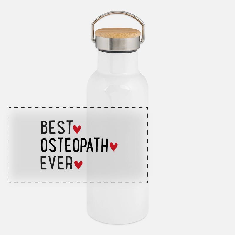 Bester Osteopath Panorama Thermosflasche mit Bambusdeckel