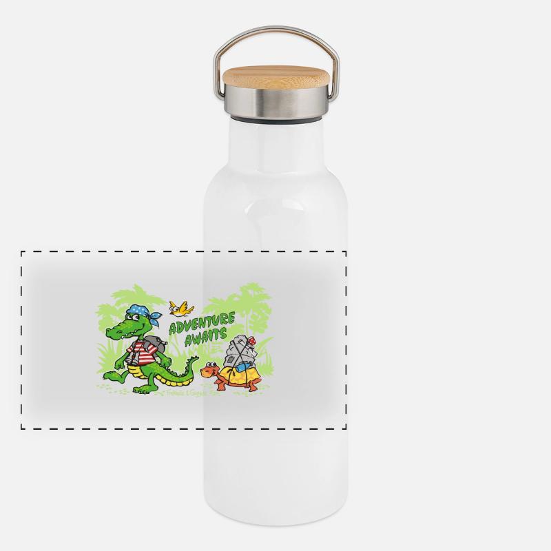 ADVENTURE AWAITS Panoramic Thermal Bottle with Bamboo Lid