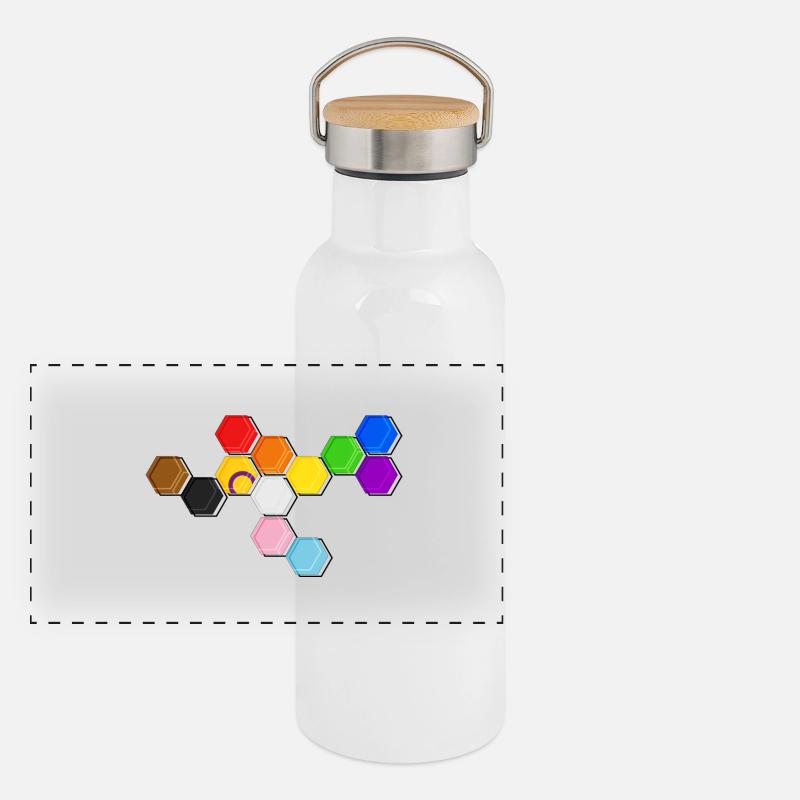 Fierté hexagonale Gourde isotherme avec bouchon en bambou