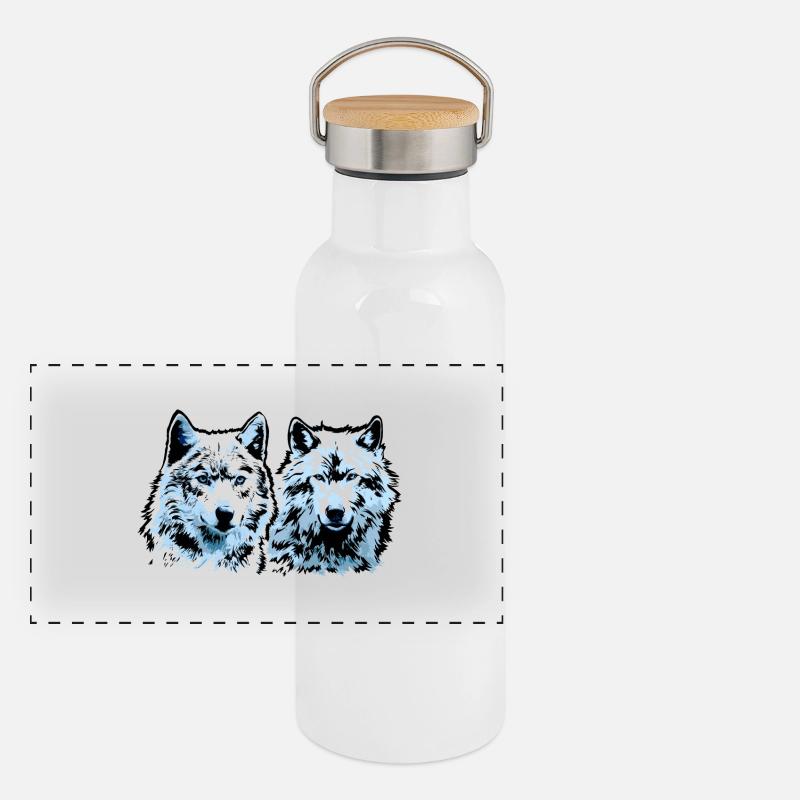 Geri and Freki Panoramic Thermal Bottle with Bamboo Lid