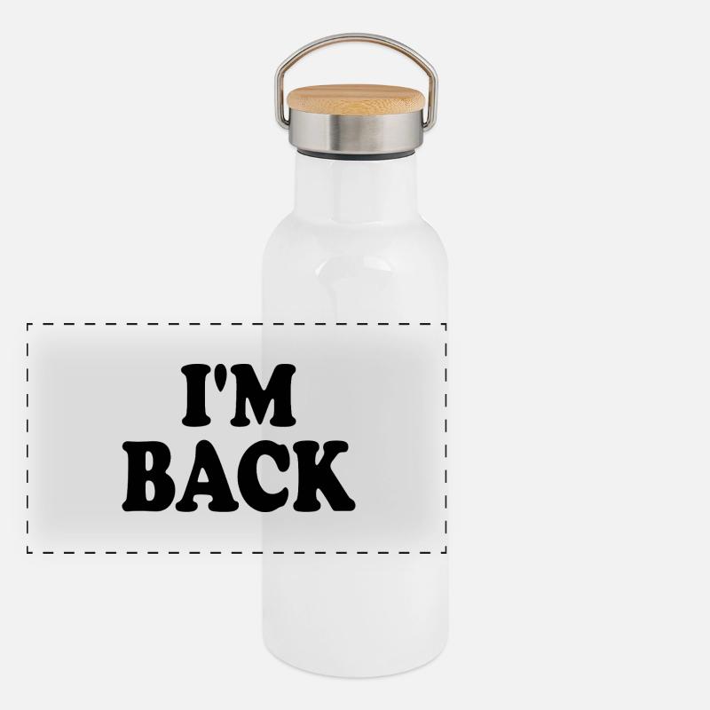 I'm back Panorama Thermosflasche mit Bambusdeckel