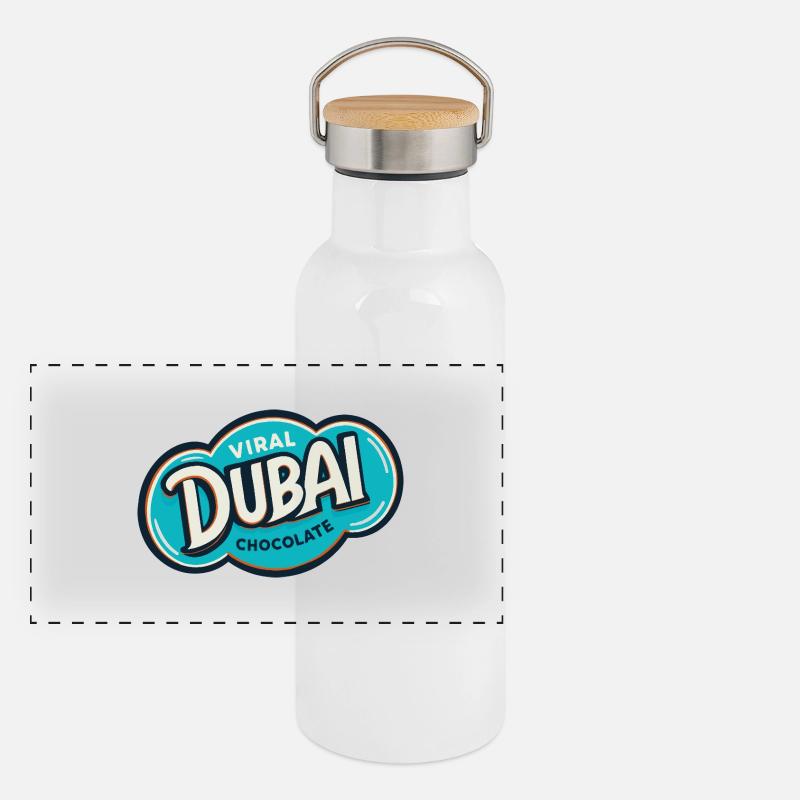 Virale Dubai-Schokolade Panorama Thermosflasche mit Bambusdeckel