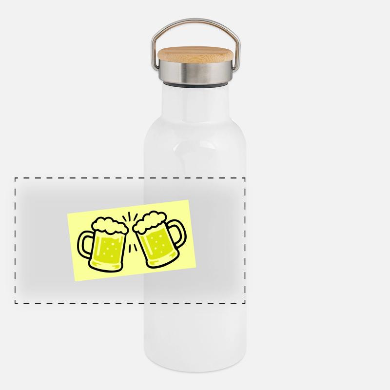 Bierglas Bier Symbol Panorama Thermosflasche mit Bambusdeckel