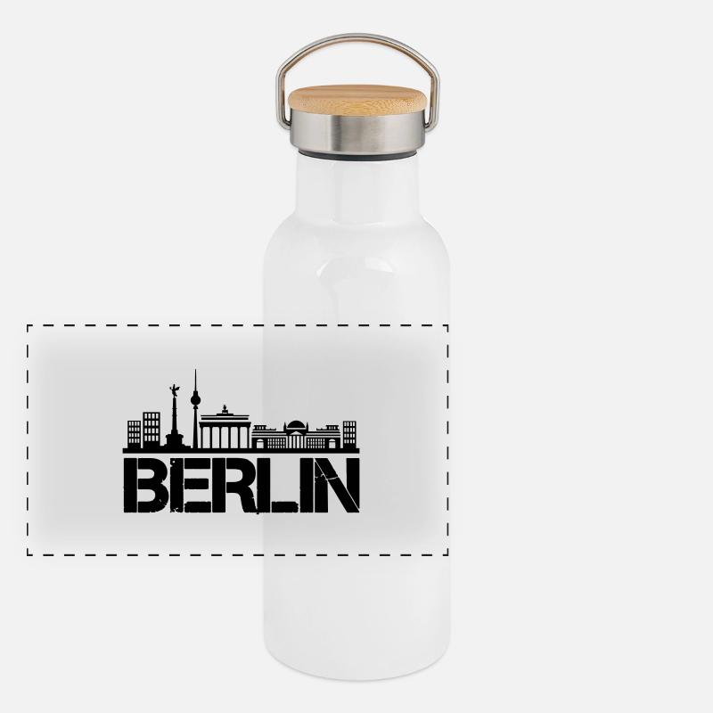 Horizon de Berlin Gourde isotherme avec bouchon en bambou