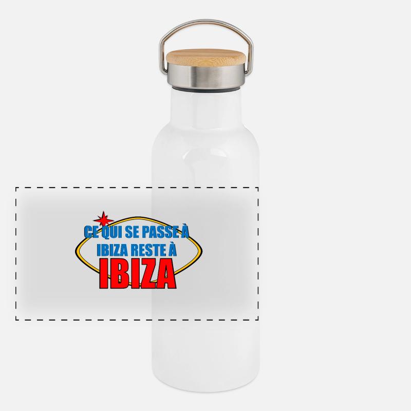 Ibiza Panorama Thermosflasche mit Bambusdeckel