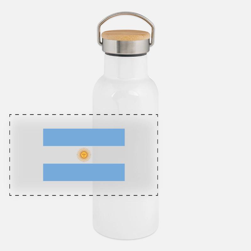Drapeau Argentine Argentine Gourde isotherme avec bouchon en bambou