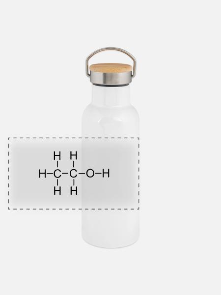 Alcohol - Panoramic Thermal Bottle with Bamboo Lid - white - Front