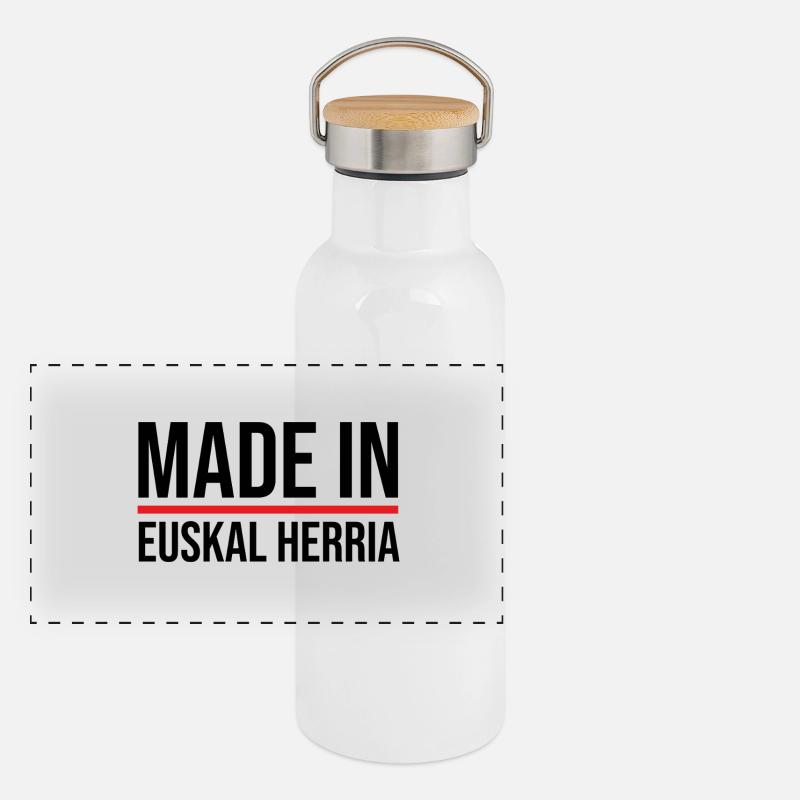 Made in pays basque Gourde isotherme avec bouchon en bambou