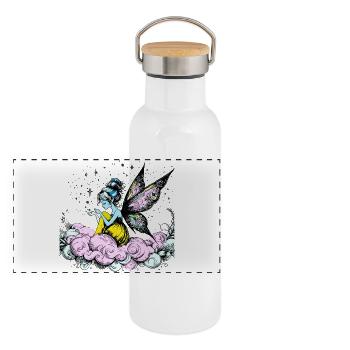 Fée des rêves - Gourde isotherme avec bouchon en bambou - blanc - Devant