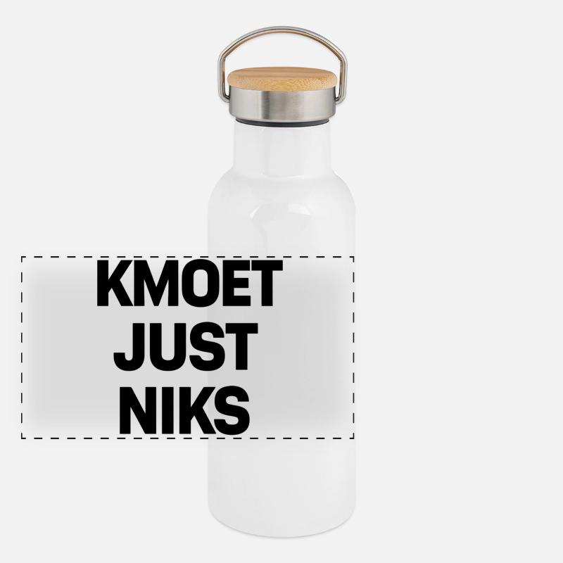 Kmoet just nothing, Antwerpener Dialekt Shirts Panorama Thermosflasche mit Bambusdeckel